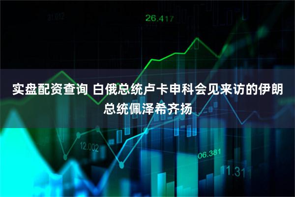实盘配资查询 白俄总统卢卡申科会见来访的伊朗总统佩泽希齐扬